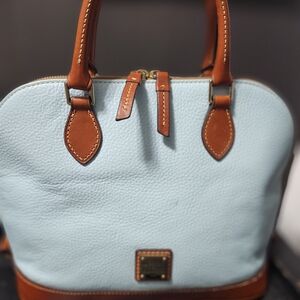 Dooney & Bourke Light Blue and Tan Satchel